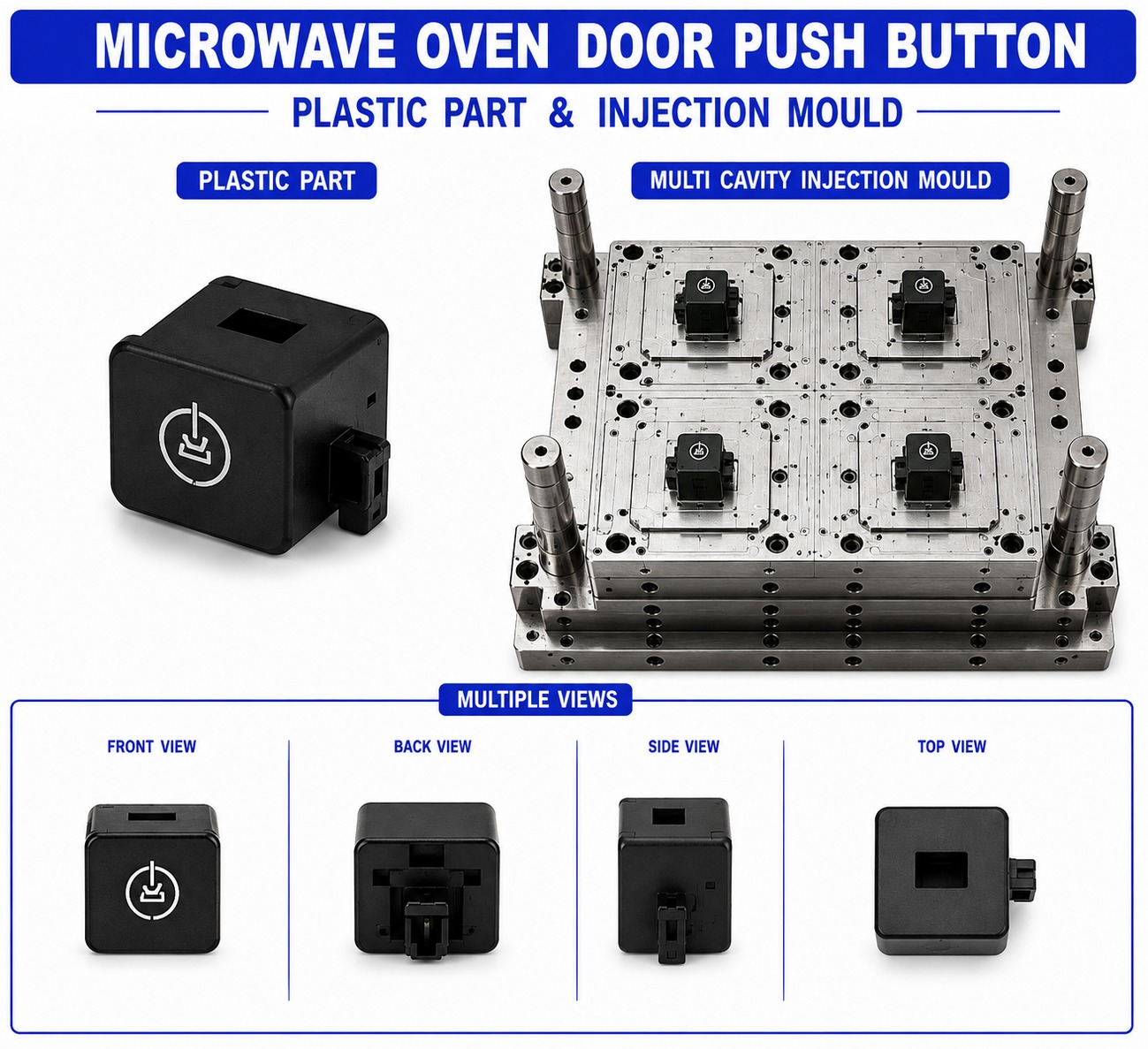 Microwave Oven Plastic Door Push Button Mould and Moulding Services